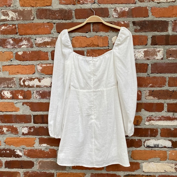 Princess Polly Milly Mini Dress White Long Sleeve Puff Size 2 Cottagecore‎ - Picture 4 of 5